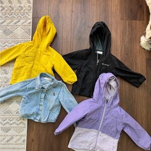 Columbia Kids Raincoats - Yellow, Black, Purple